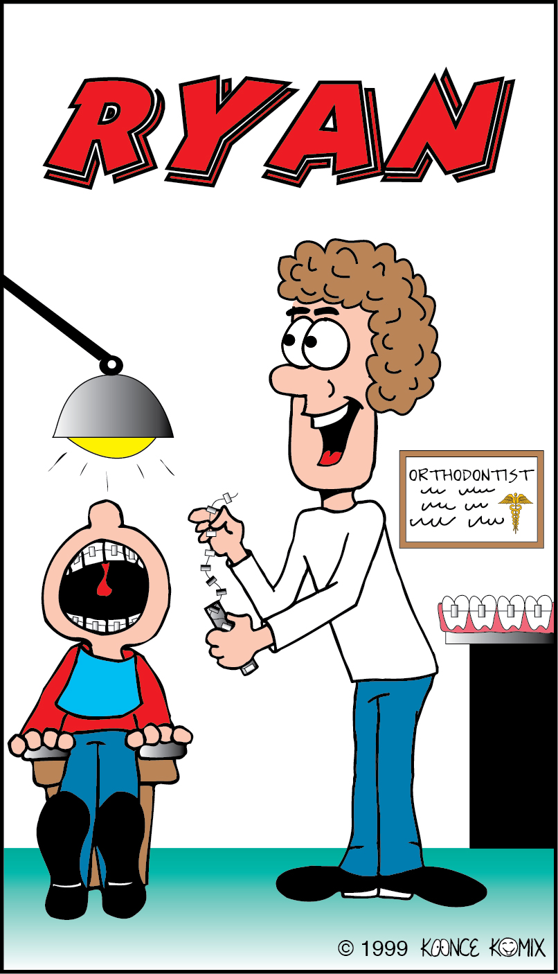 Orthodontist, Chris, Koonce, Personalized, Art, Family, Artist, Cartoon, Label, Gift, kcfunart